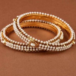 The Regal Pearl-Encrusted Heritage Bangles